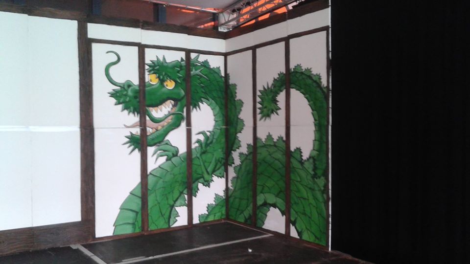 Décor japonais traditionnel dragon