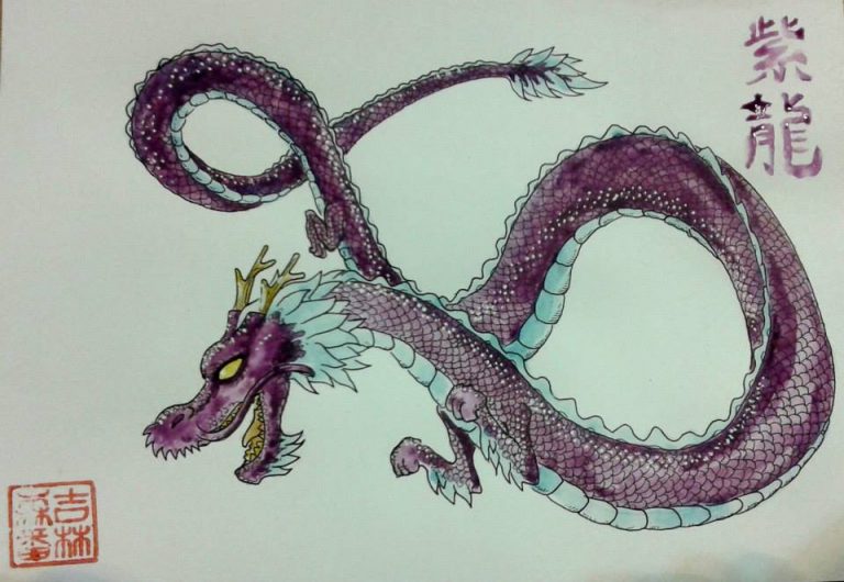 Dragon violet couché ©Sylvain Jolivalt - Ne pas reproduire ou exploiter sans autorisation