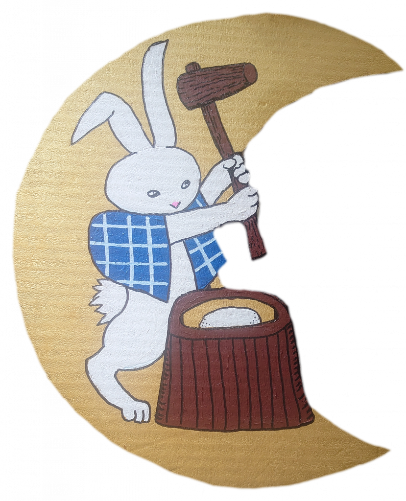 Décoration de vitrine "Lapin de la lune" - verso