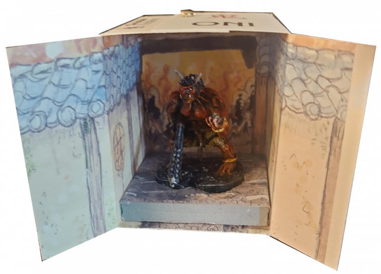 Boîte de figurine du oni rouge