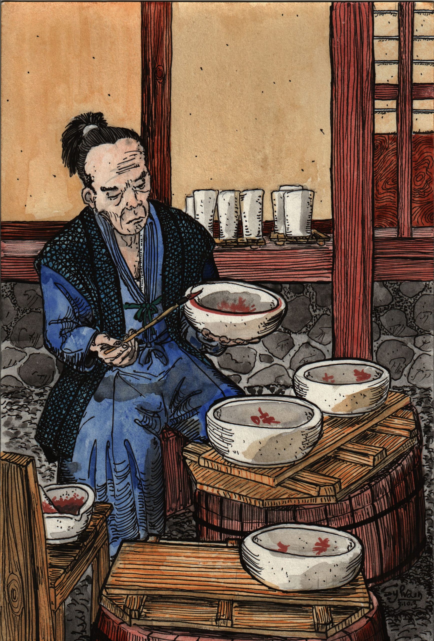 Artisan potier japonais