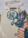 Tote-Bag écru dragon vert Tote-Bag écru dragon vert