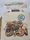 Tote-Bag écru dragon kaki Tote-Bag écru dragon kaki