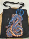 Tote-Bag noir dragon bleu Tote-Bag noir dragon bleu