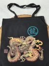 Tote-Bag noir dragon kaki Tote-Bag noir dragon kaki