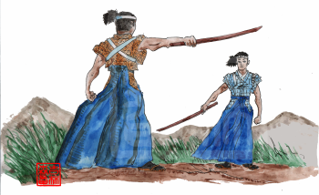 Combat au bokken ©Sylvain jolivalt - Ne pas reproduire ou exploiter sans autorisation