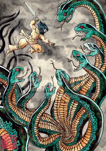 Susanoo contre le yamata-no-Orochi ©Sylvain jolivalt - Ne pas reproduire ou exploiter sans autorisation